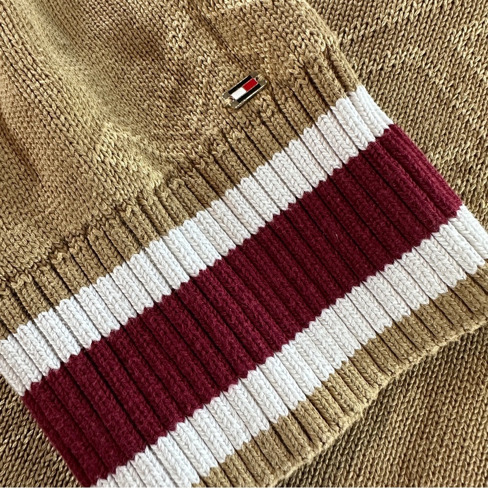 Tommy Hilfiger Monogramed Relaxed Fit Beige Knit Cardigan Sz 3X - Picture 14 of 15